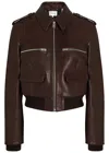 Frame The Aviator Quilted Leather Jacket In Brown
