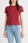 Frame The Baby Tee In Burgundy