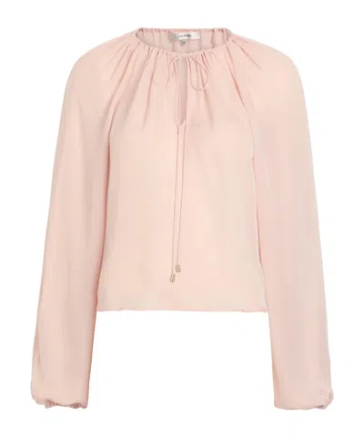 Frame The Balloon Silk Blouse In Nude