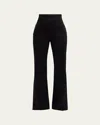 Frame The Bardot Jetset High-rise Flared Jeans In Sheen Noir