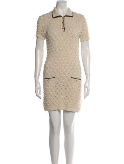 Pre-owned Frame The Bauble Mini Dress In Neutrals