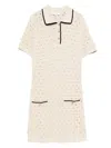 Frame The Bauble Open-knit Mini Dress In White