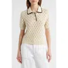 Frame The Bauble Polo Top In Cream