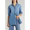 Frame The Beach Oversize Denim Button-up Shirt In Beach Clean