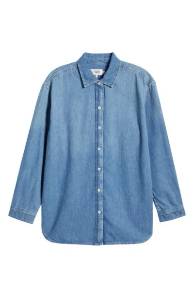 Frame The Beach Oversize Denim Button-up Shirt In Beach Clean