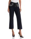 Frame The Beaded Hang Cropped Straight Leg Jeans In Portia