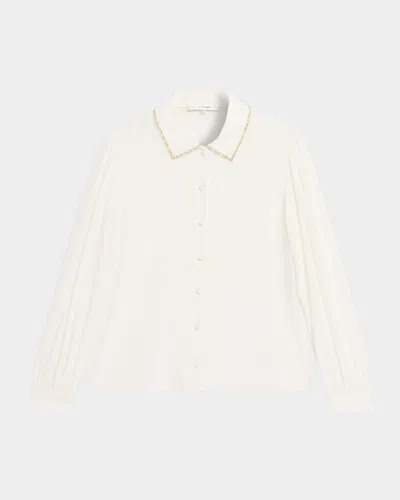 Frame The Beaded Staple Blouse In White