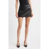 Frame The Leather Belted Mini Skirt In Black