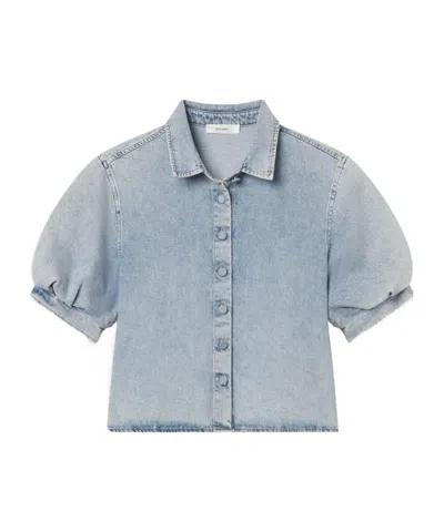 Frame The Billow Sleeve Shirt In Blue