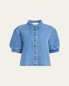 Frame The Billow Short Sleeve Shirt In Subtle