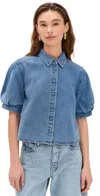 Frame The Billow Short Sleeve Shirt In Subtle