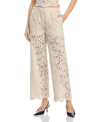 Frame The Bloom Lace Pants In White