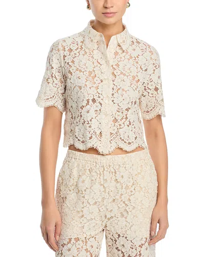 Frame The Bloom Lace Shirt In White