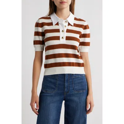 Frame The Bold Stripe Cashmere & Cotton Polo