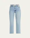 Frame Le Slouch Mid-rise Straight Jeans In Blue