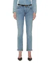 Frame The Borrowed High Rise Ankle Slim Leg Jeans In Ricochet