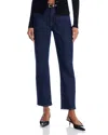 Frame The Borrowed High Rise Ankle Slim Leg Jeans In Taboo In Taboo