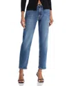 Frame The Borrowed High Rise Ankle Slim Straight Jeans In Famous