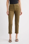 Frame The Borrowed Mid Rise Boyfriend Jeans In Green