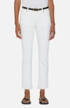 Frame The Borrowed Mid Rise Boyfriend Jeans In White
