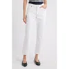 Frame Womens White Le Pixie Slim Palazzo Wide-leg High-rise Stretch Denim-blend Jeans In Au Natural Clean