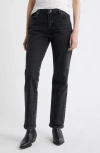 Frame The Borrowed Mid Rise Boyfriend Jeans In Black