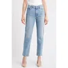 Frame The Borrowed Mid Rise Boyfriend Jeans In Blue