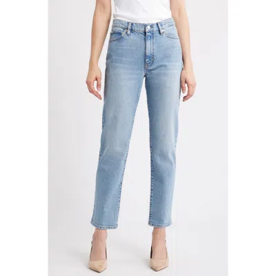Frame The Borrowed Mid Rise Boyfriend Jeans In Blue