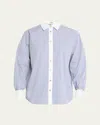 Frame The Borrowed Shirt In Dark Chambray Multi