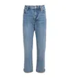Frame Le Sleek Straight High Rise Jeans In Flip In Blue