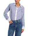 Frame The Borrowed Shirt In Dark Chambray