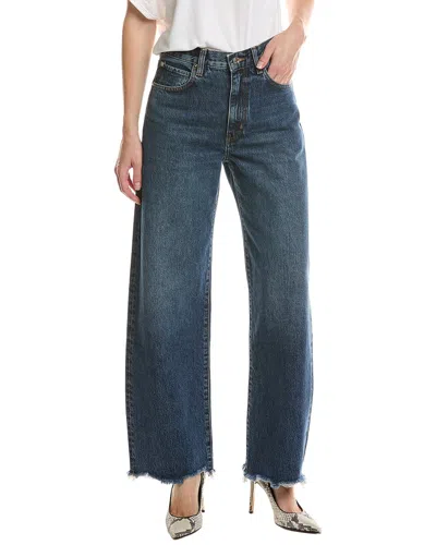 Frame The Bow Acumen New Fray Wide Leg Jean In Blue