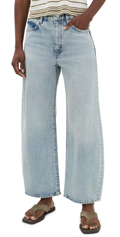 Frame The Bow Crop Jeans Coastal In Brown