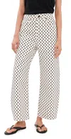 Frame The Bow Crop Jeans White Polka Dot In Multi