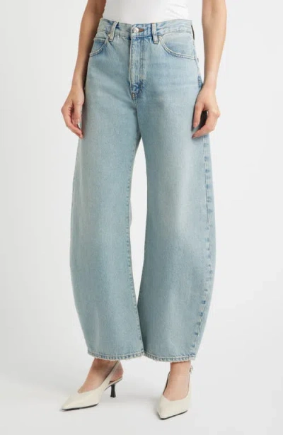 Frame The Bow High Waist Barrel Jeans In Blue
