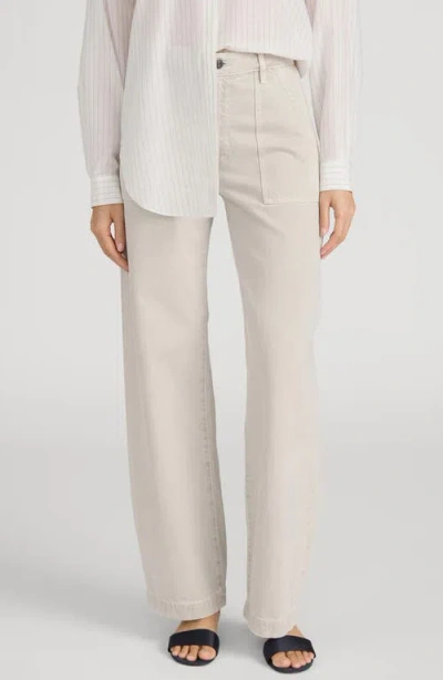 Frame The Bow High Waist Wide Leg Utility Jeans In White