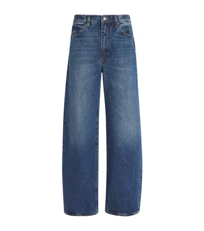 Frame The Bow High-rise Barrel-leg Jeans In Blue