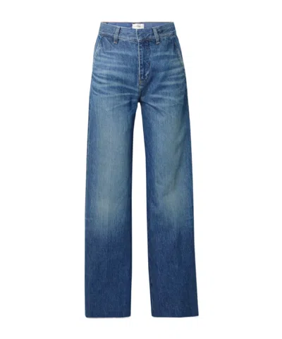 Frame The Bow High-rise Wide-leg Jeans In Blue
