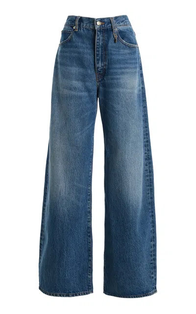 Frame The Bow Rigid Mid-rise Wide-leg Jeans In Medium Wash