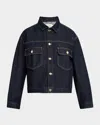 Frame The Boxy Denim Jacket In Rinse