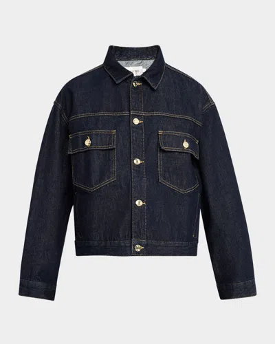 Frame The Boxy Denim Jacket In Rinse