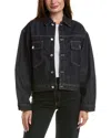 Frame The Boxy Denim Jacket In Black