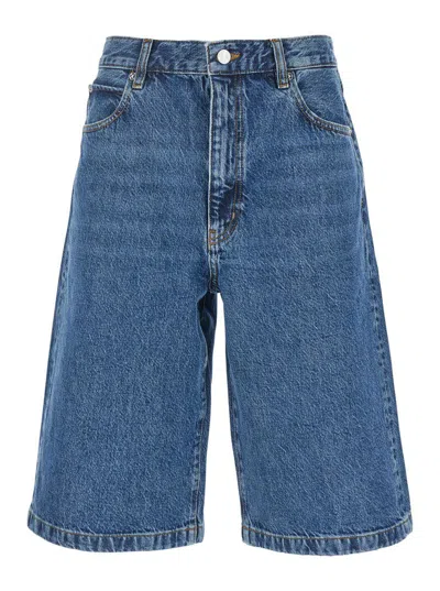 FRAME 'THE BOY SHORT'' BLUE SHORTS WITH BELT LOOPS