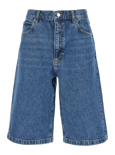 Frame 'the Boy Short'' Blue Shorts With Belt Loops