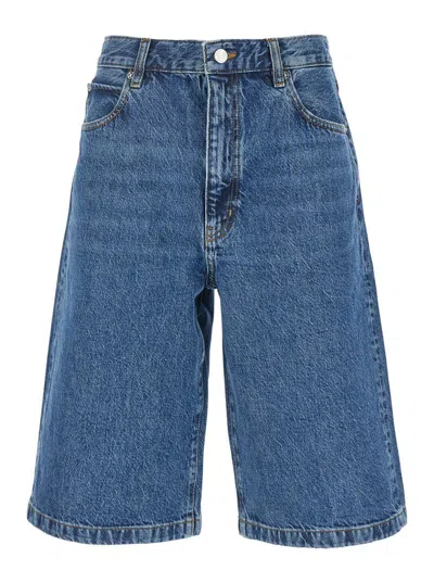 Frame 'the Boy Short'' Blue Shorts With Belt Loops