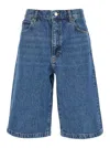 Frame 'the Boy Short'' Blue Shorts With Belt Loops In Denim Woman In Blue