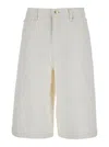 Frame 'the Boy Short' White Shorts With Belt Loops In Denim Woman In White