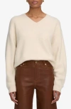 Frame The Brushed Cashmere Sweater In White