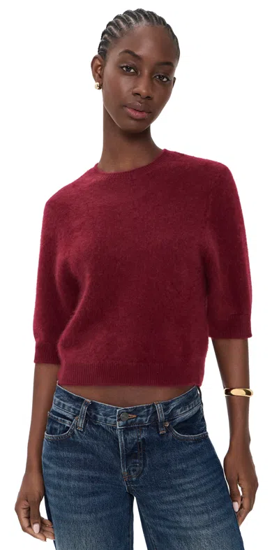 Frame The Brushed Chalet Sweater Deep Garnet In Red