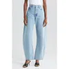 Frame The Bubble High Rise Barrel Leg Jeans In Blue